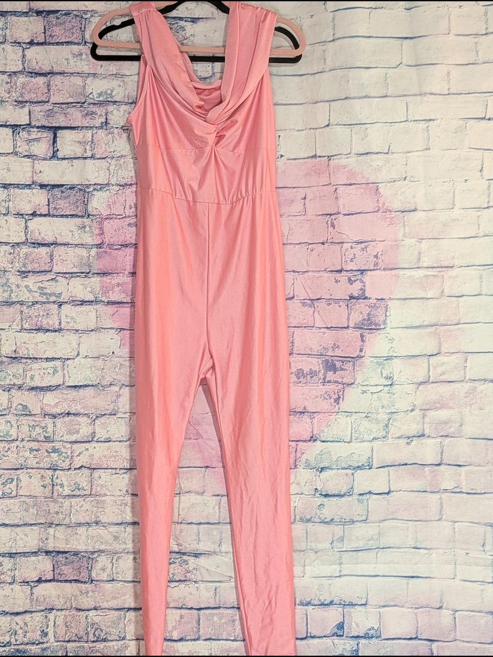 Sleeveless Pink Jumpsuit with Draped Neck